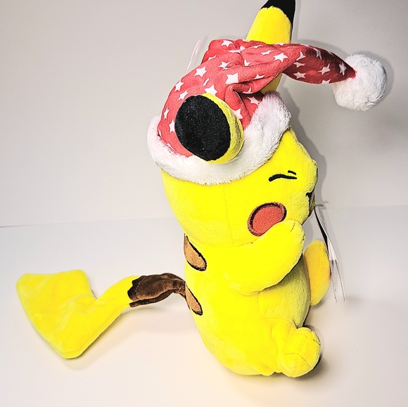 Pokemon Seasonal Christmas Holiday Pikachu Star Hat Plush 8" - Picture 4 of 7